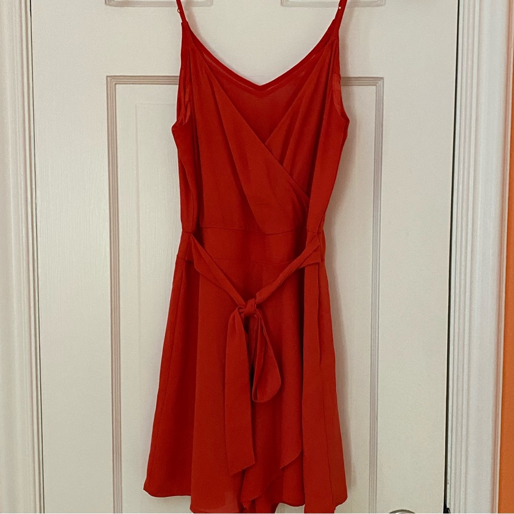 Express Red Coral Romper Dress
